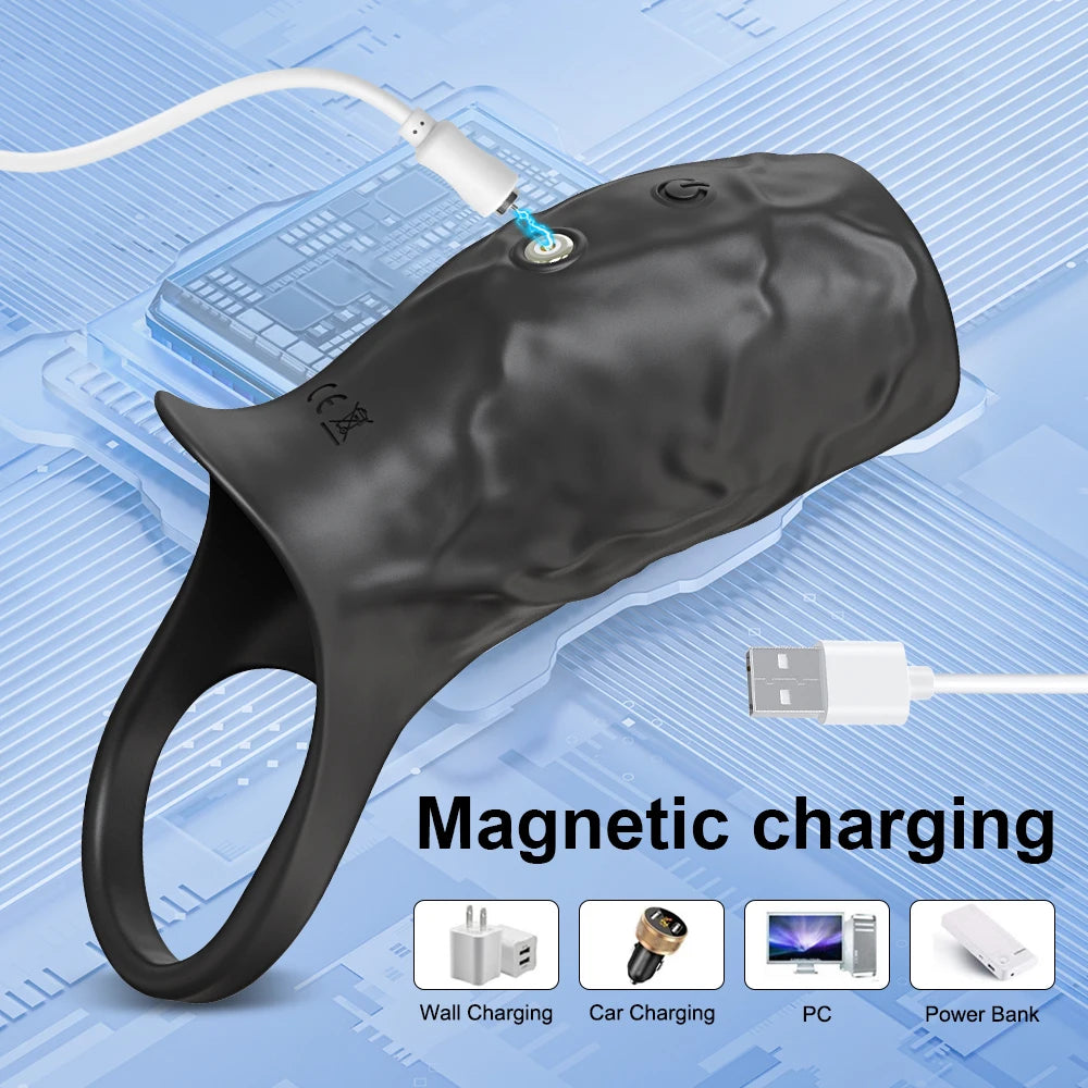 Sex Toys for Men Vibrating Penis Sleeve Cock Ring Female G Spot Stimulate Vibrator Penis Erection Trainer Delay Ejaculation 18+