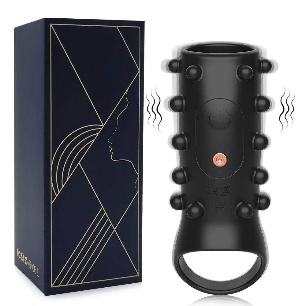 Sex Toys for Men Vibrating Penis Sleeve Cock Ring Female G Spot Stimulate Vibrator Penis Erection Trainer Delay Ejaculation 18+