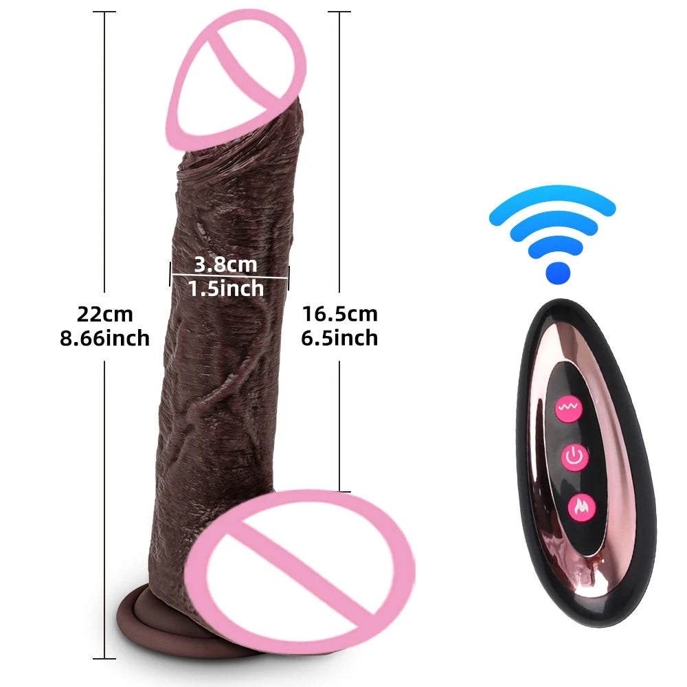 Penis Vibrator Realistic Black Dildo Sex Toy For Woman Telescopic Dick Toy Artificial Penis G Spot Vibator Thrusting Sexy Toy