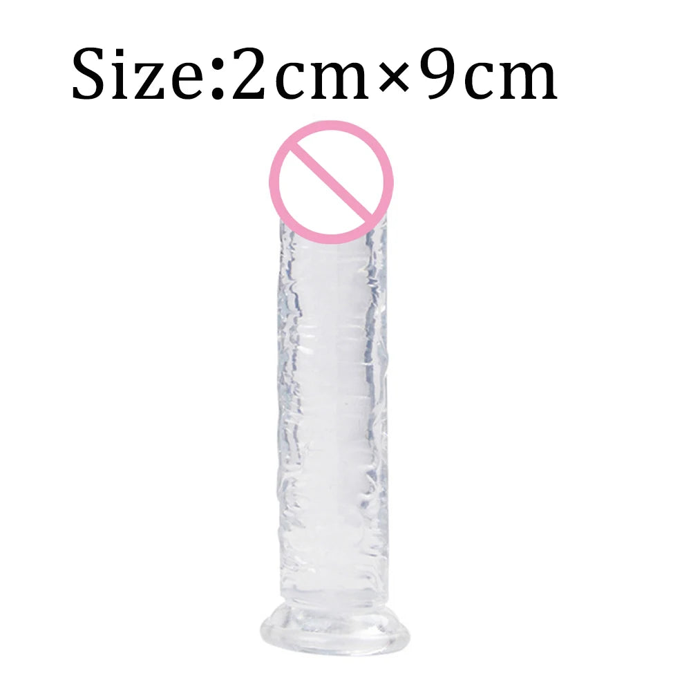 Dildos Jelly Dildo 7 Sizes Transparent Dildos Soft Butt Plug Small Penis Anal Sex Toys Female Masturbator Man Gay Penis