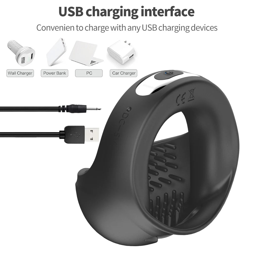 Vibrating Cock Ring Cockring Sex Toys for Men Couple Delay Ejaculation Chastity Testicles Massager Penis Vibrators for Adults 18