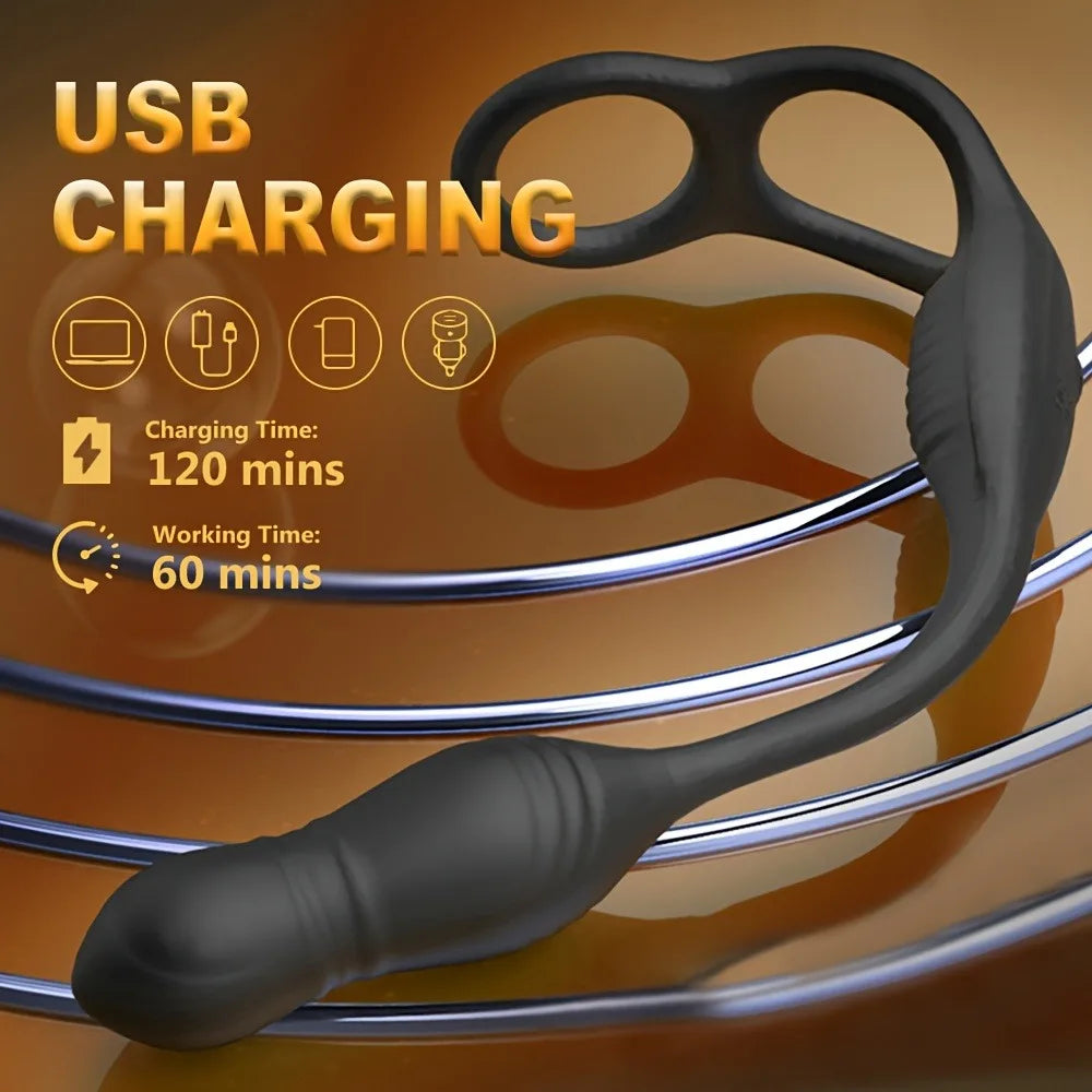 Male Thrusting Prostate Massager Remote Contro Buttplug Vibrator for Men Gay Anal Dildo Prostate Stimulator Sex Toy for Couples