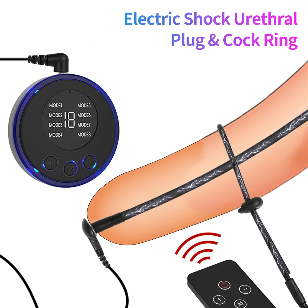 Sex Toy for Men Horse Eye Stick Stimulation Urethral Plug Urethra Beads Electro Shock Stimulation Male Masturbator Extender Plug