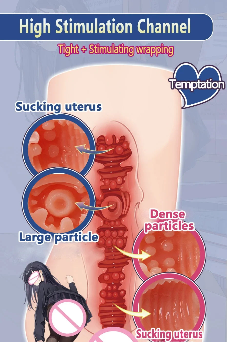 YUU Sex Toy for Men Realistic Pocket Pussy Male Masturbator Artificial Masturbation Toys Real Onahole Anime Artificial Vagina