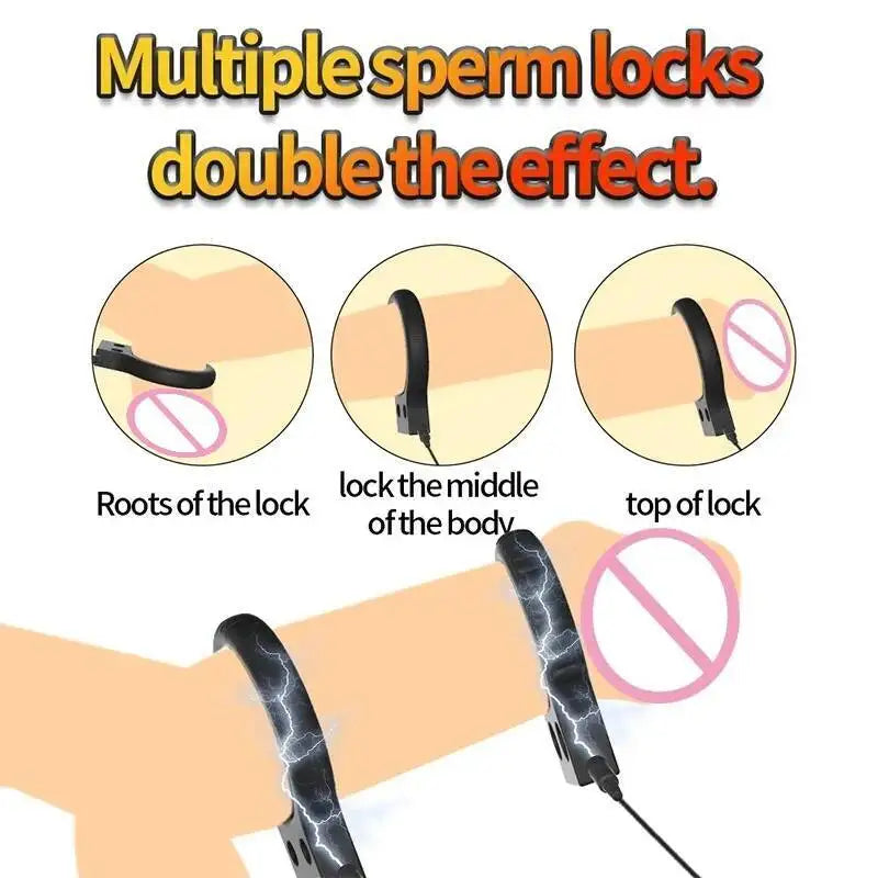 Electric Shock Penis Ring Sex Toy For Men Electro Stimulation Device Delay Ejaculation Bdsm Couple Play Enhancer Adult Gadget