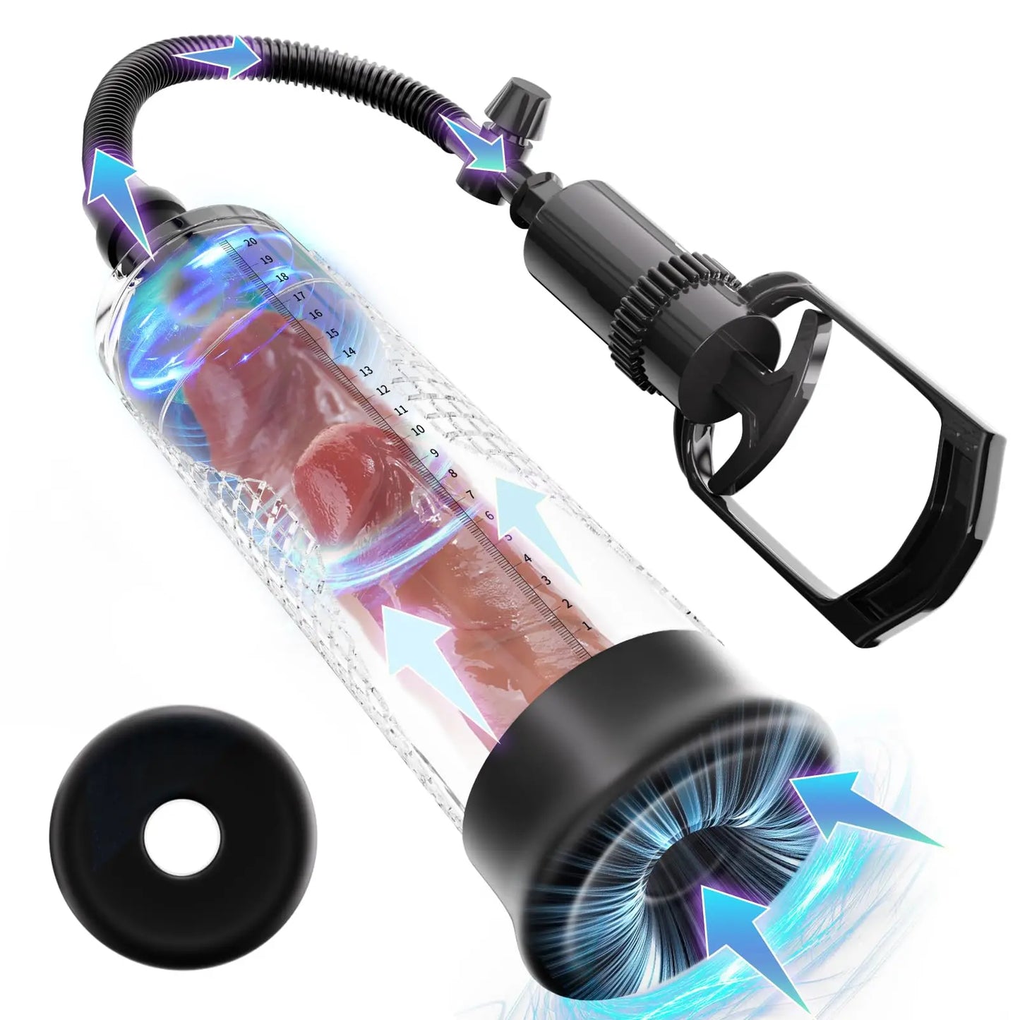 Male sex toy waterproof penis pump - a sex toy penis expander for male erection, an adult toy for male masturbation
