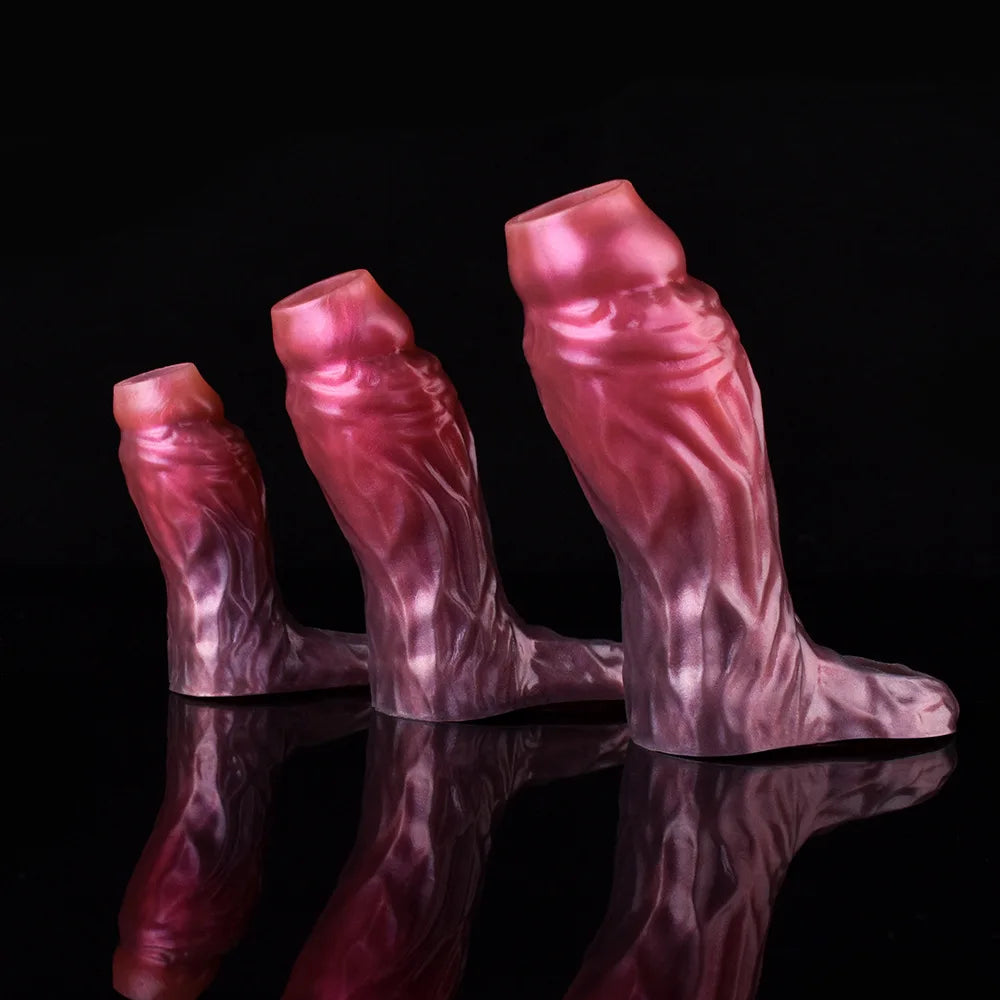 YOCY Silicone Penis Sleeve S,M,L Size Open-ended Animal Dildo Sheath Texture Massager Sex Toy For Men Women