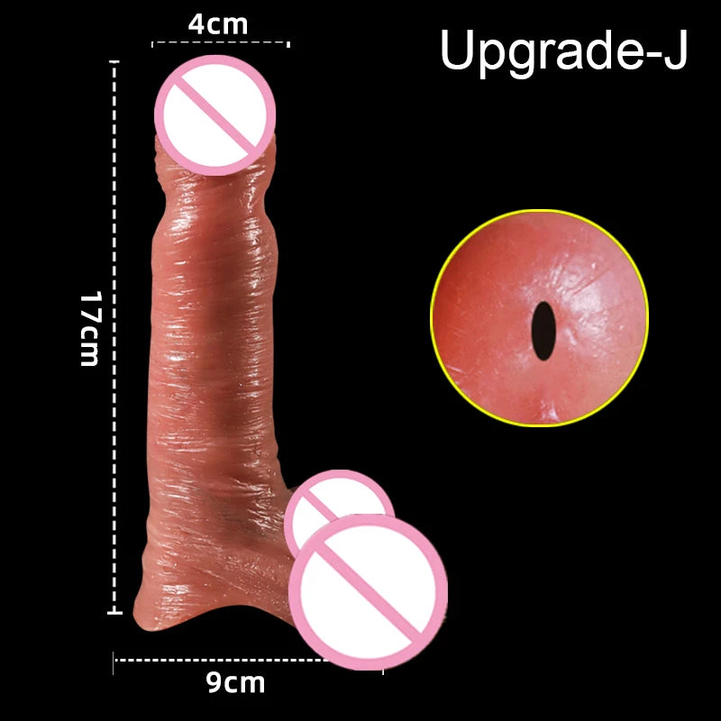 Male Penis Sleeve Sex toys Cock Extender Reusable Condoms Delay Ejaculation Penis Enlargement Silicone Sex Toy For Men Sex Shop