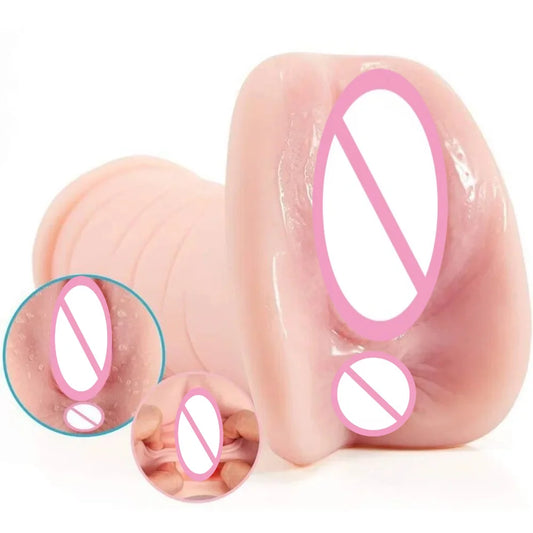 2 in 1 Realistic Vagina Anal Male Masturbator Sex Toys for Men with 3D Sex Portable Flesh Light Sex Doll Pocket Pussy for Men