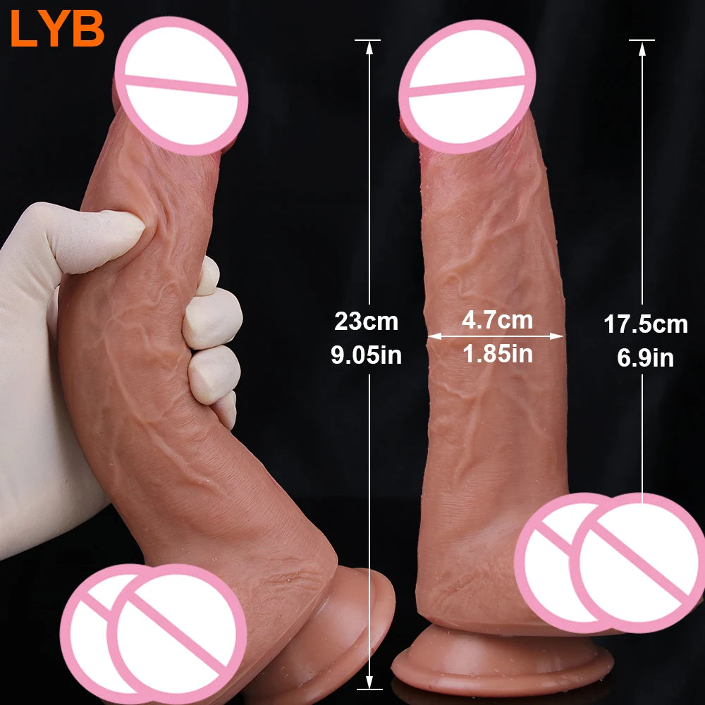 Realistic Dildos for Women Skin Testicles Dildo Anal Vaginal Stimulation Strapon Big Penis Adult Supplies Sex Toys for Woman