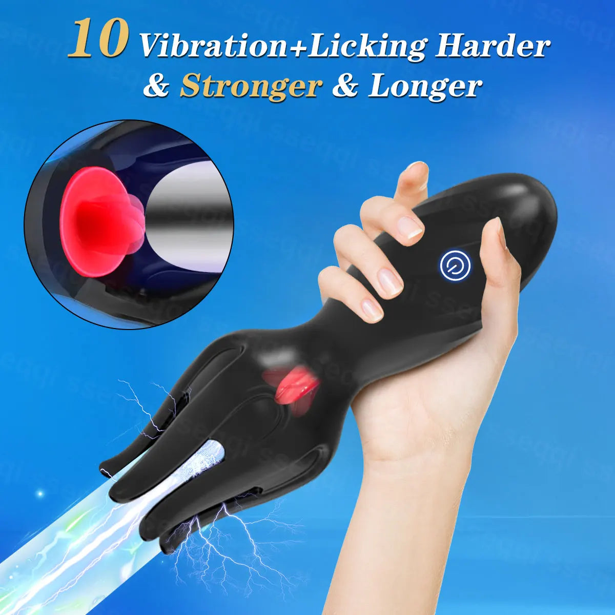 Sex Toys for Men Rechargeable Penis Massager with10 Vibrators Lick Masturbator Pleasure Lasting  Glans Vibrator Adult Product 18