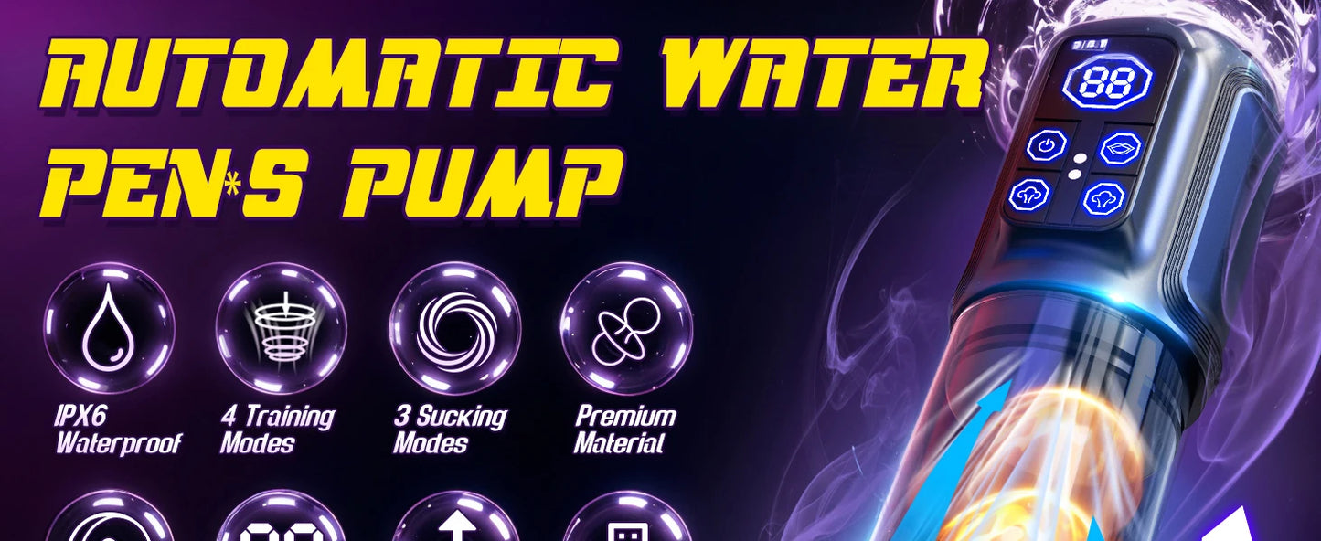 Male sex toy waterproof penis pump - a sex toy penis expander for male erection, an adult toy for male masturbation