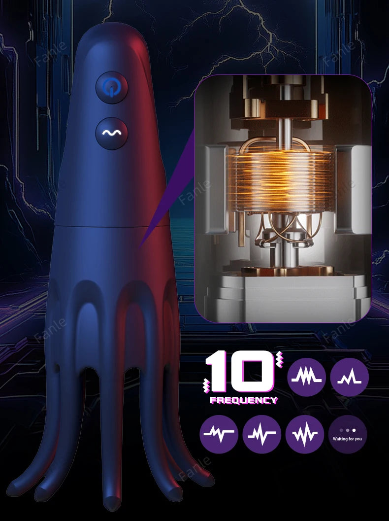 Male Glans Stimulate Massager 10 Modes Penis Delay Trainer Vibrator Rotate Masturbator Automatic Oral Climax Sex Toy For Men