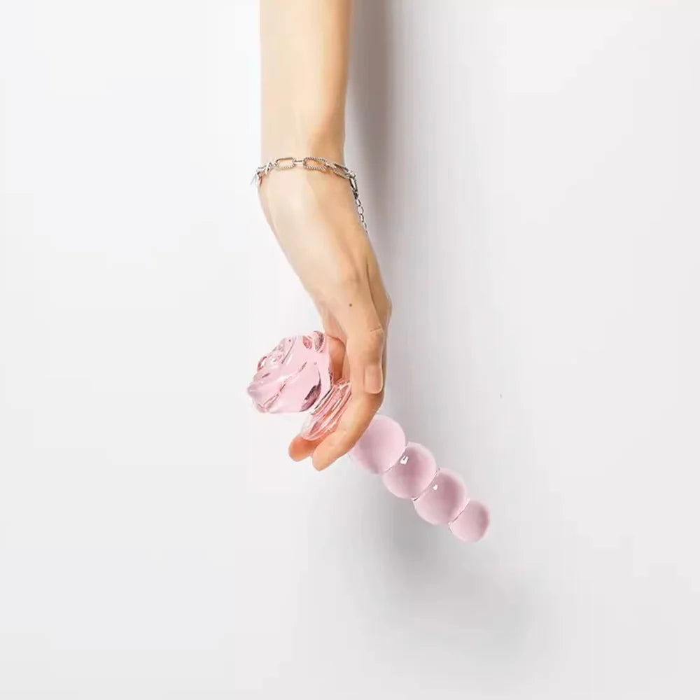 Sex Toy for Women Glass Anal Dildos Long Anal Plug Pink Glass Butt Plug Smooth But Plug Women Masturbation Dildos Female Sex Toy