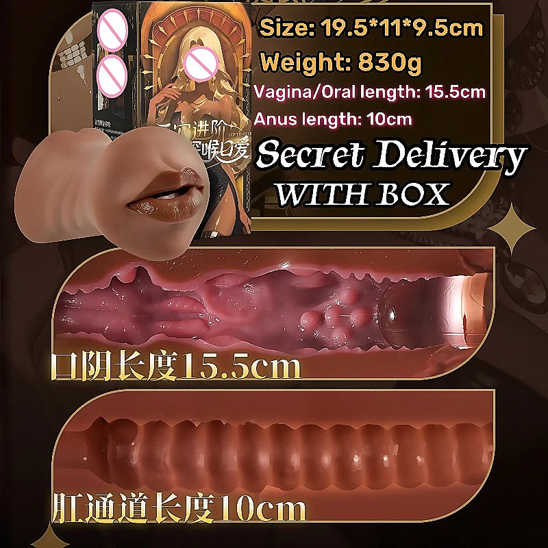 Sex Doll Vagina Oral Anus Toy for Men Sex Dolls Toys Adults Mouth Anus Realistic Vagina Blowjob Masturbation with Sex Toy Tools