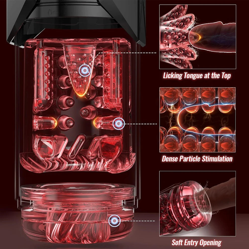 Male Sex Toys for Men with Upgrade 7 Vacuum Pump & 7 Thrusting Rotating Vibrating Sucking Licking LCD Adult Toys Mens Sex Toys