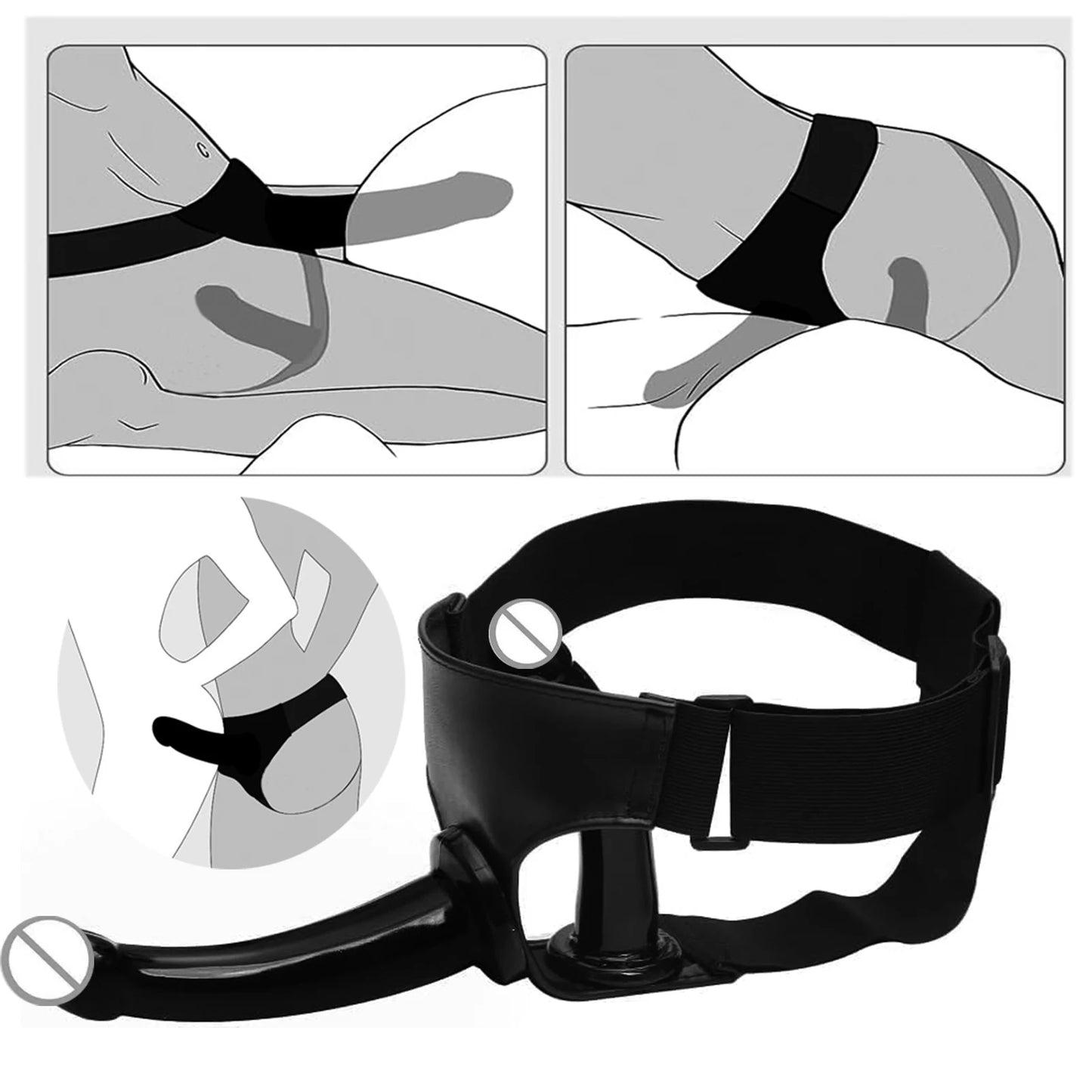 LILUPLAY Lesbian Strapon Harness Double Dildo Strap-On Dildos Women to Men Adult Sex Toy for Couples Belt Pants