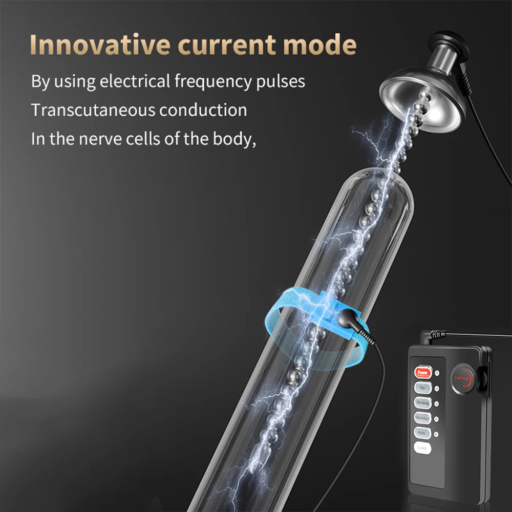 Male Masturbator Electro Shock Horse Eye Stick Penis Plug Bead Stimulator Adult Urethral Dilation Extender Plug Sex Toys For Men