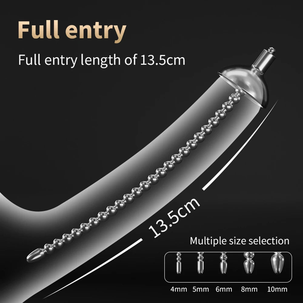 Male Masturbator Electro Shock Horse Eye Stick Penis Plug Bead Stimulator Adult Urethral Dilation Extender Plug Sex Toys For Men