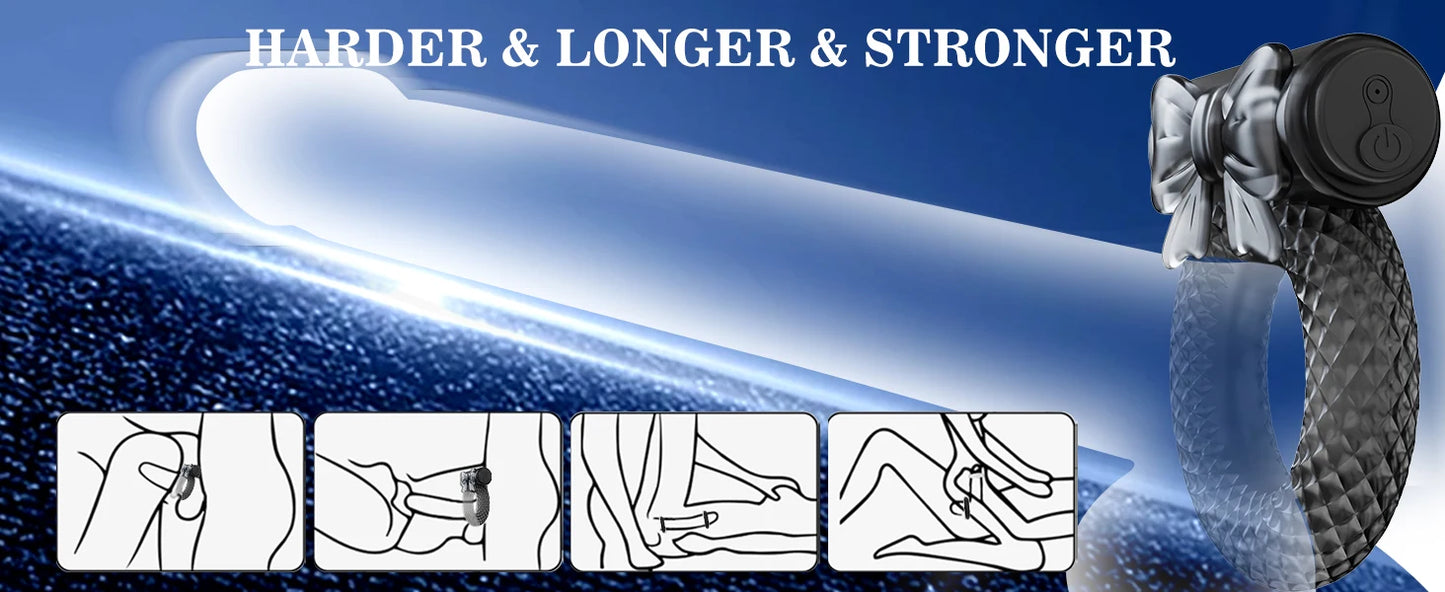 Vibrating Penis Ring Sex Toys for Men Silicone Cock Ring with Mini Vibrator Bullet Male Couple Sex Toy Delay Ejaculation