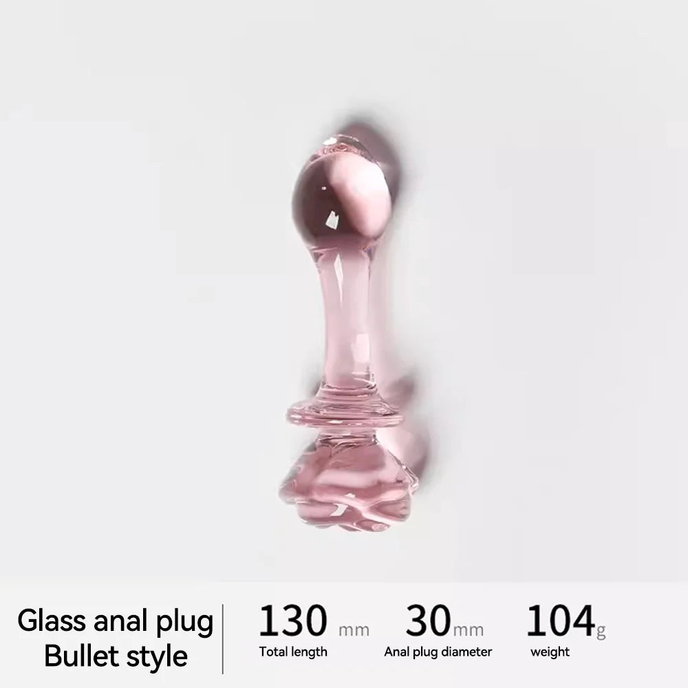 Sex Toy for Women Glass Anal Dildos Long Anal Plug Pink Glass Butt Plug Smooth But Plug Women Masturbation Dildos Female Sex Toy