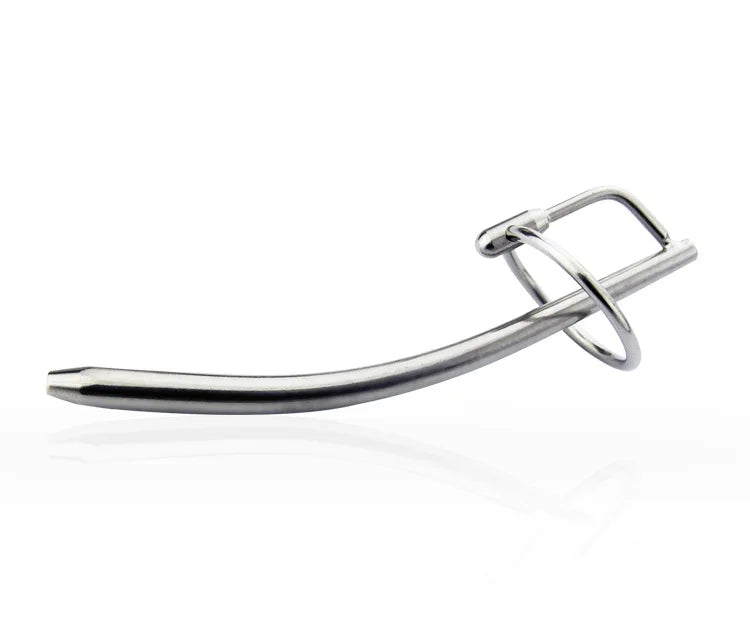 Male Stainless Steel Urethral with 2 Size Cock Ring Penis Urinary Plug Sex Toys Adult Game Stimulate Dilator for Men