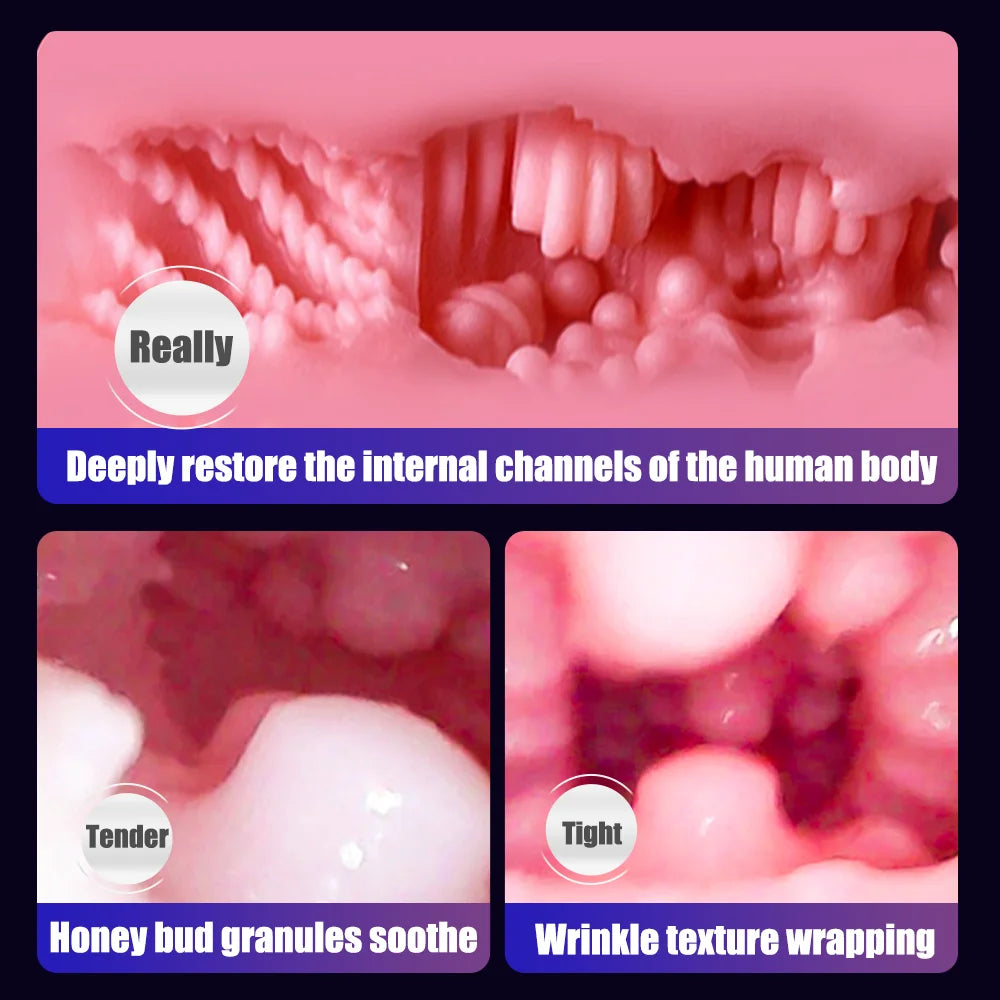 Automatic  Pocket Pussy Male Masturbator Simulated Labia Vagina Intelligent Voice Penis Trainer Bracket Adult Sex Toy For Men