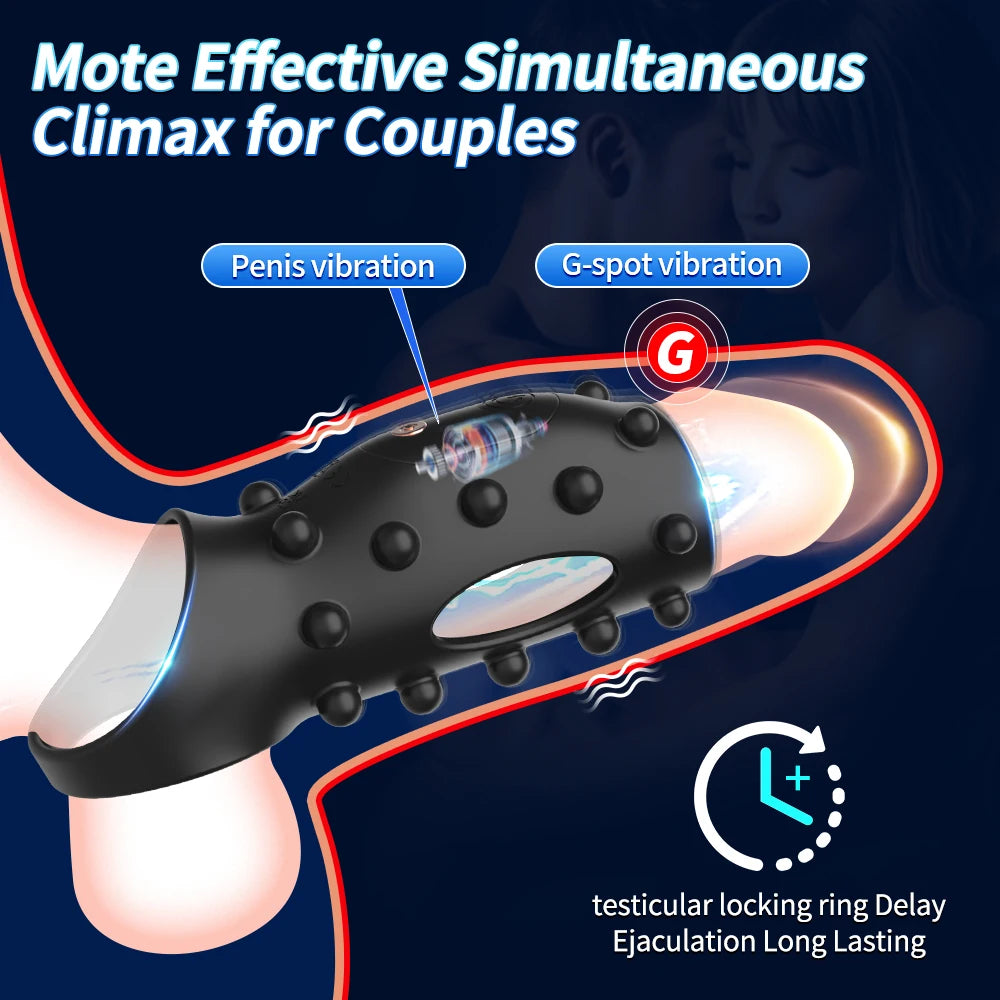 Sex Toys for Men Vibrating Penis Sleeve Cock Ring Female G Spot Stimulate Vibrator Penis Erection Trainer Delay Ejaculation 18+