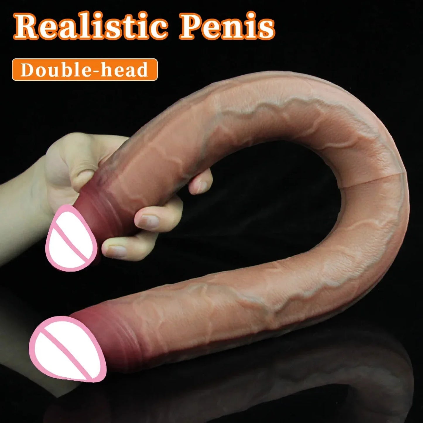 Realistic Long Dildos Double Head Dildo Anal Vaginal Stimulator Masturbator Sex Toy for Lesbian Couples Gay Men Adult Products