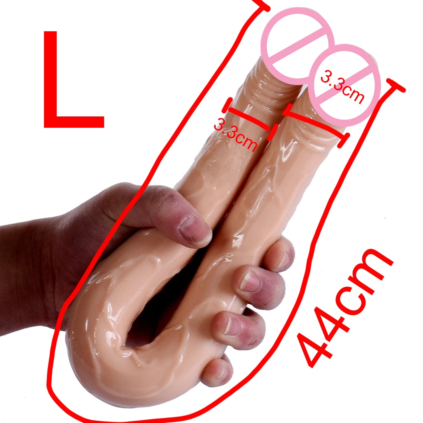 Double Head Dildo Big Penis Anal Plug Huge Vaginal Stimulator Sex Toys for Lesbian Couples Gay Realistic 44cm Dildo Long Jelly