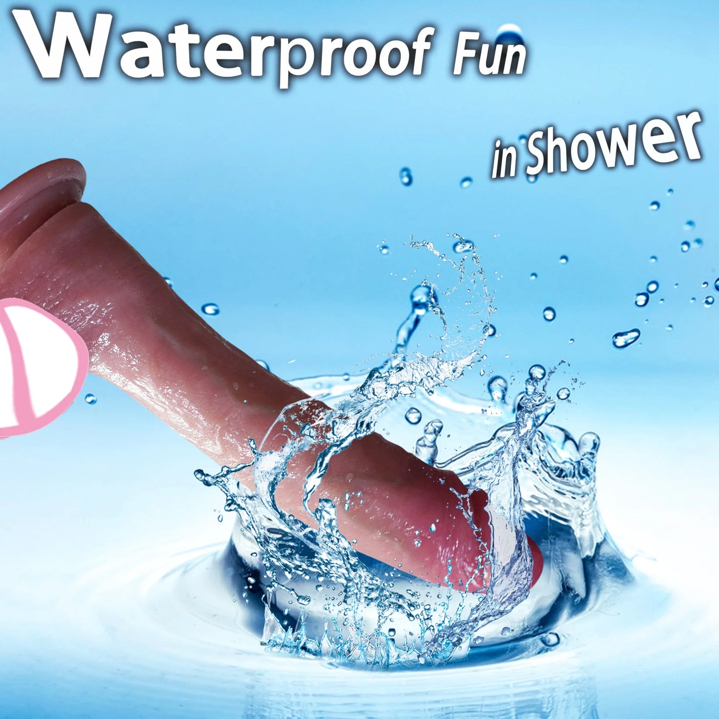 9.65 Inch Realistic Dildo for Women – Liquid Silicone, Waterproof, Suction Cup Base, Soft Skin Texture, Adult Toy, Drop Shipping