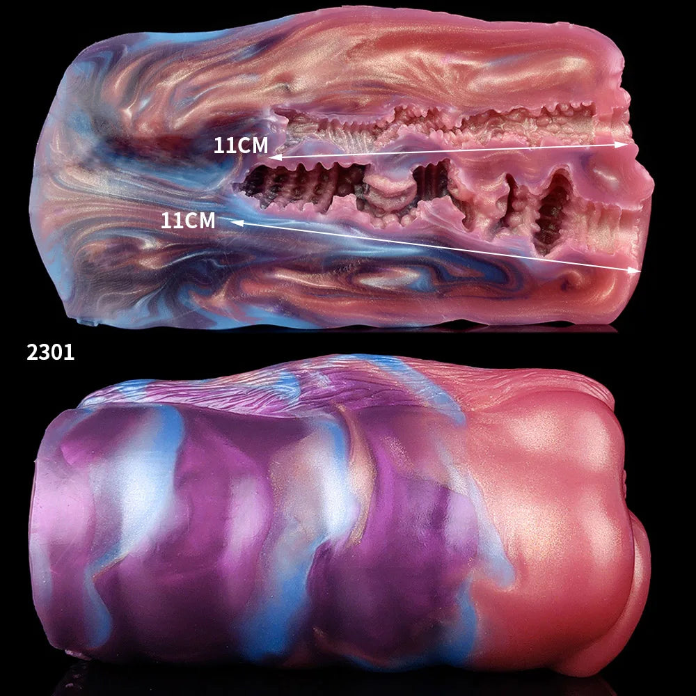 YOCY Men Masturbator Silicone Sex Toy For Adult 18+ Anal Vaginal Dual Channel Penis Stimulator Massager Pussy Fetish