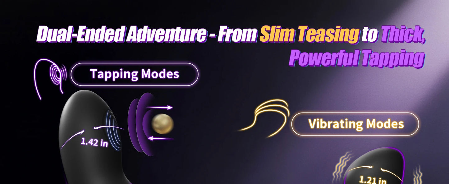 Male Anal Sex Toys Prostate Massager Vibrator for Men Gay Tapping Vibrating Curved Anal Dildo Butt Plug for Men Women Couples