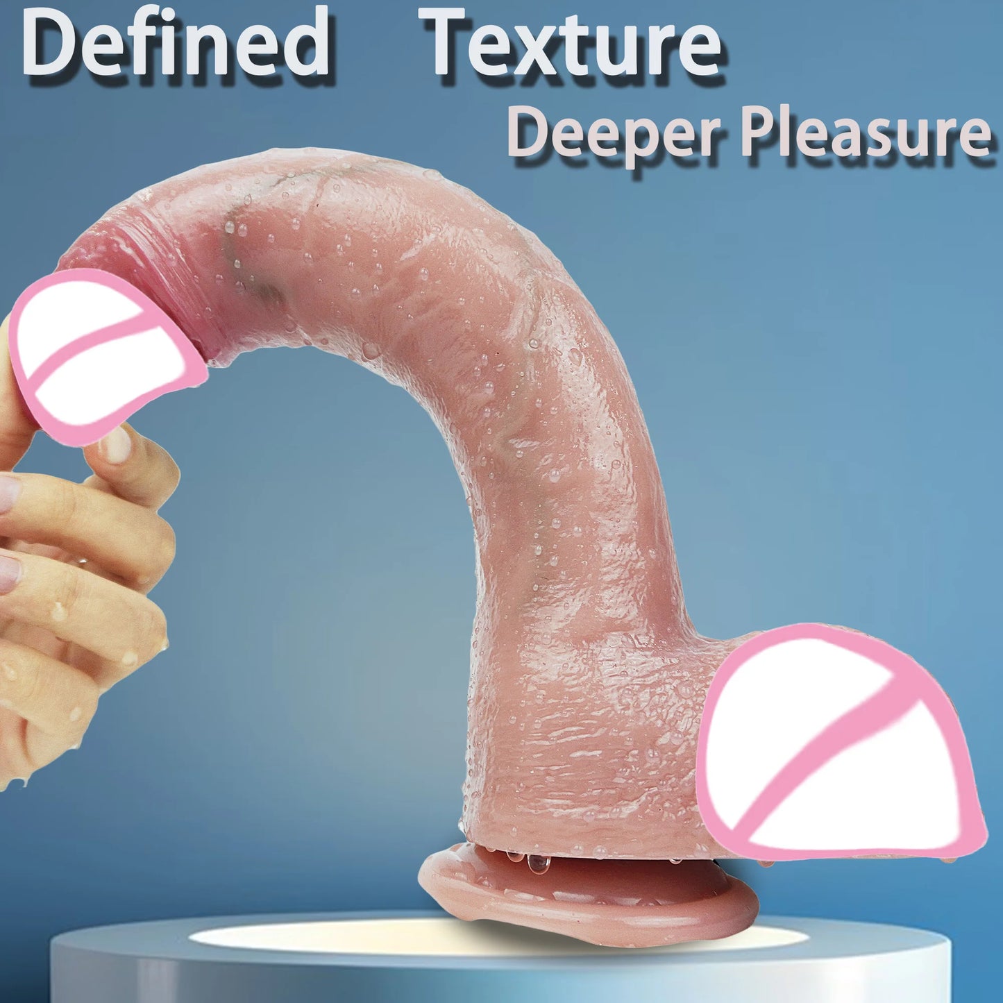 9.65 Inch Realistic Dildo for Women – Liquid Silicone, Waterproof, Suction Cup Base, Soft Skin Texture, Adult Toy, Drop Shipping