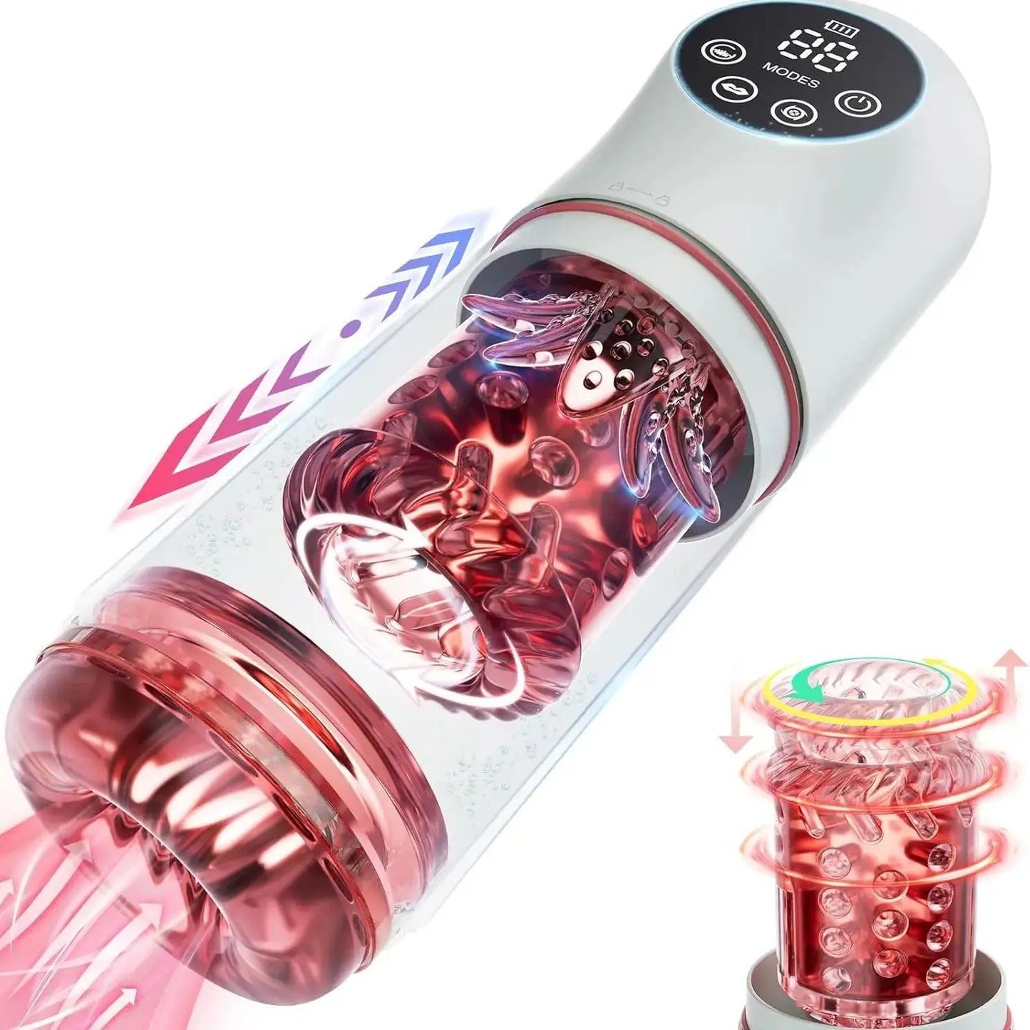 Automatic Male Masturbator Penis Pump Adult Sex Toy for Men Pocket Pussy with 7 Sucking and Thrusting Rotating Licking Stroker