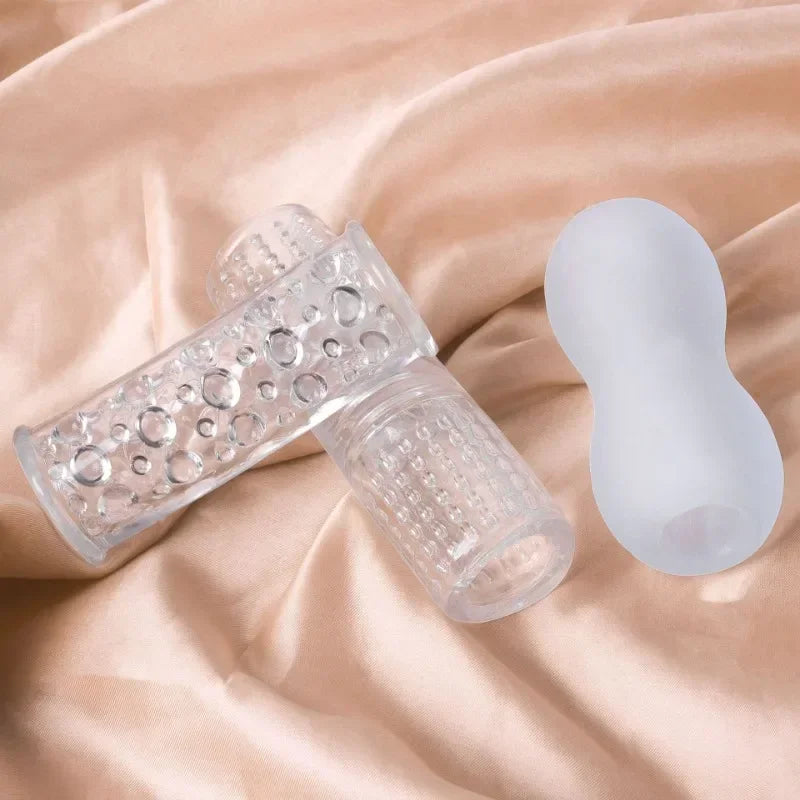Sex Toy Male MasturbatorCup Sucking Penis Pump Glans Realistic Anal Pussy Vagina G-Spot Stimulator Transparent For Men Adult 18+