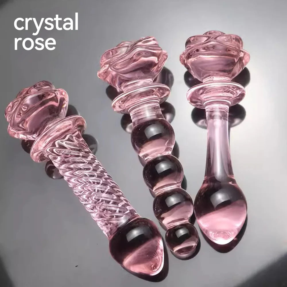 Sex Toy for Women Glass Anal Dildos Long Anal Plug Pink Glass Butt Plug Smooth But Plug Women Masturbation Dildos Female Sex Toy