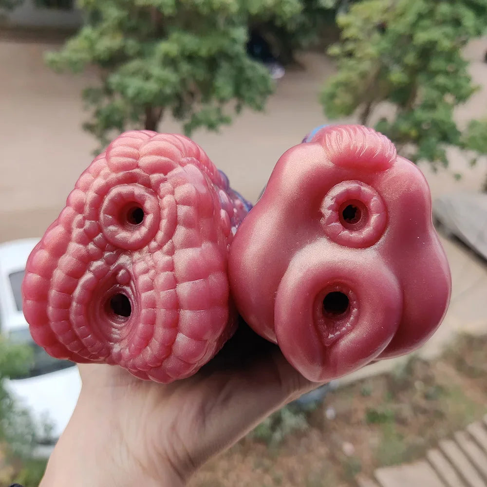 HMYAD Men Masturbator Silicone Sex Toy For Adult 18+ Anal Vaginal Dual Channel Penis Stimulator Massager Pussy Fetish