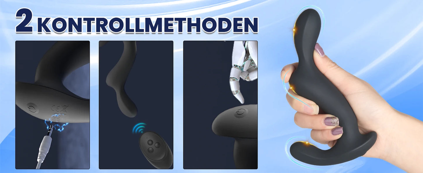 Male Prostate Massager Dildo Vibrator Remote Control Vibrating Anal Plug Delay Ejaculation Penis Ring Sex Toy For Men Couples