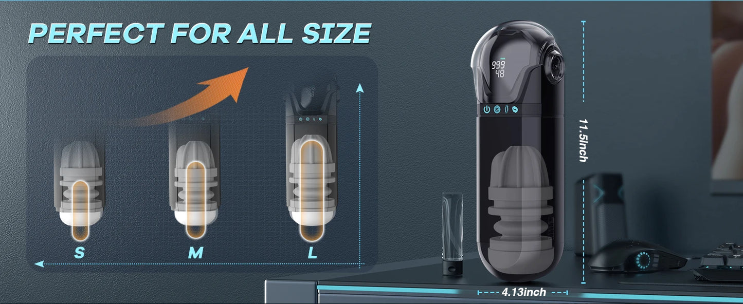 Male Masturbator Mens Sex Toys - Penis Pump Sex Toy for Men, APP Control Adult Toys Pocket Pussy 3D Male Stroker, Visual Blowjob