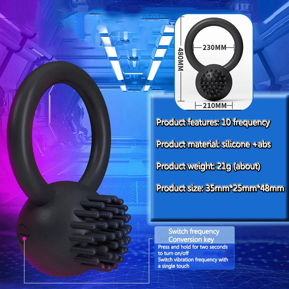 Male Cock Ring Vibrator Cockring Penis for Man Delay Ejaculation Sex Toys for Men Couple Rings Penisring Toy for Adults Supplie