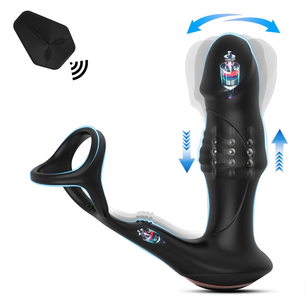 Penis Ring Cock Ring Dick Sleeve Male Prostate Massager Silicone Male Masturbator Male Anal Vibrator Adult Sex Toy for Men