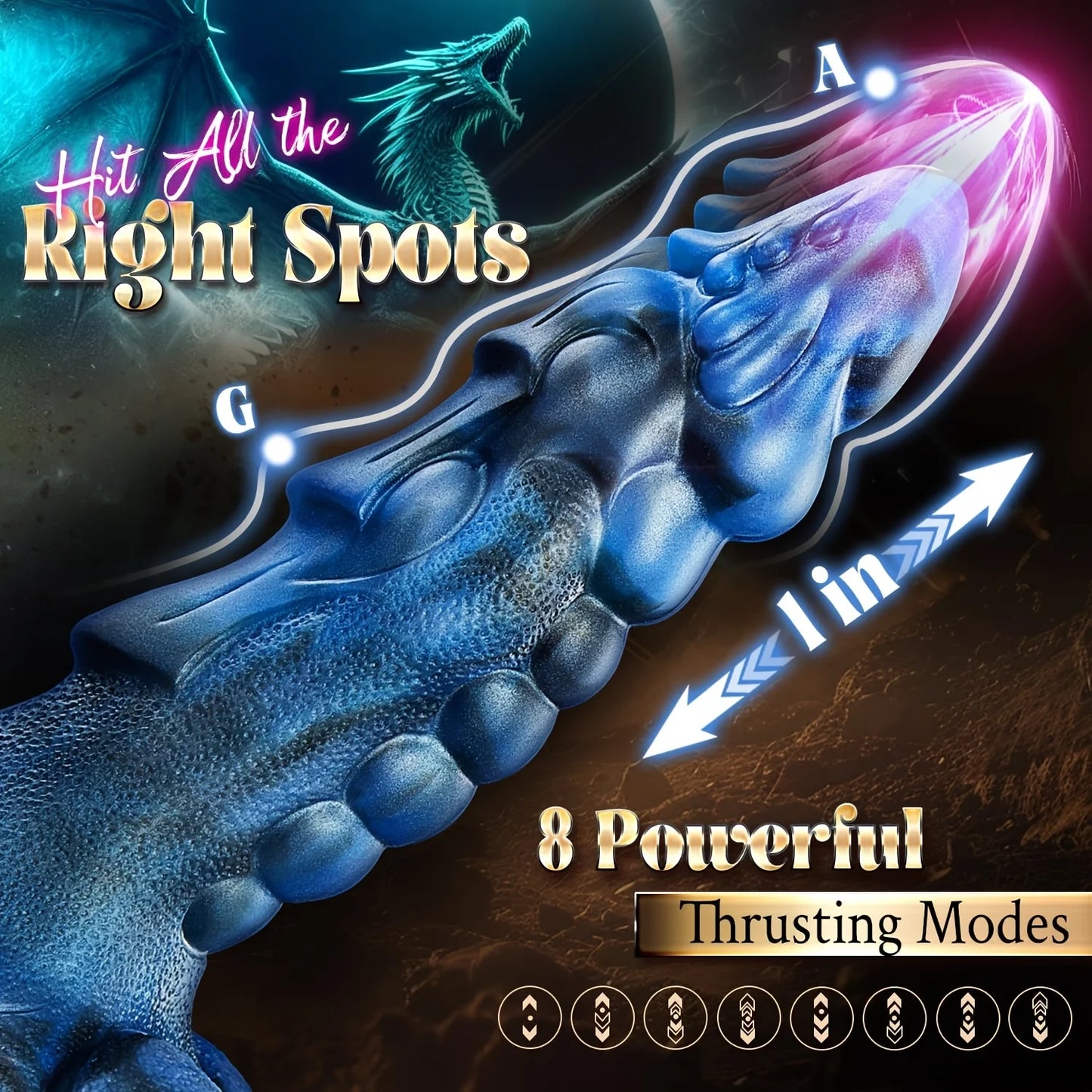 Dildo - Big Thrusting Dildo Sex Toys Vibrator, 5 IN1 Fantasy Monster Dildo With 8 Thrusting & Vibrations, 9.5" Huge Thick Dildos