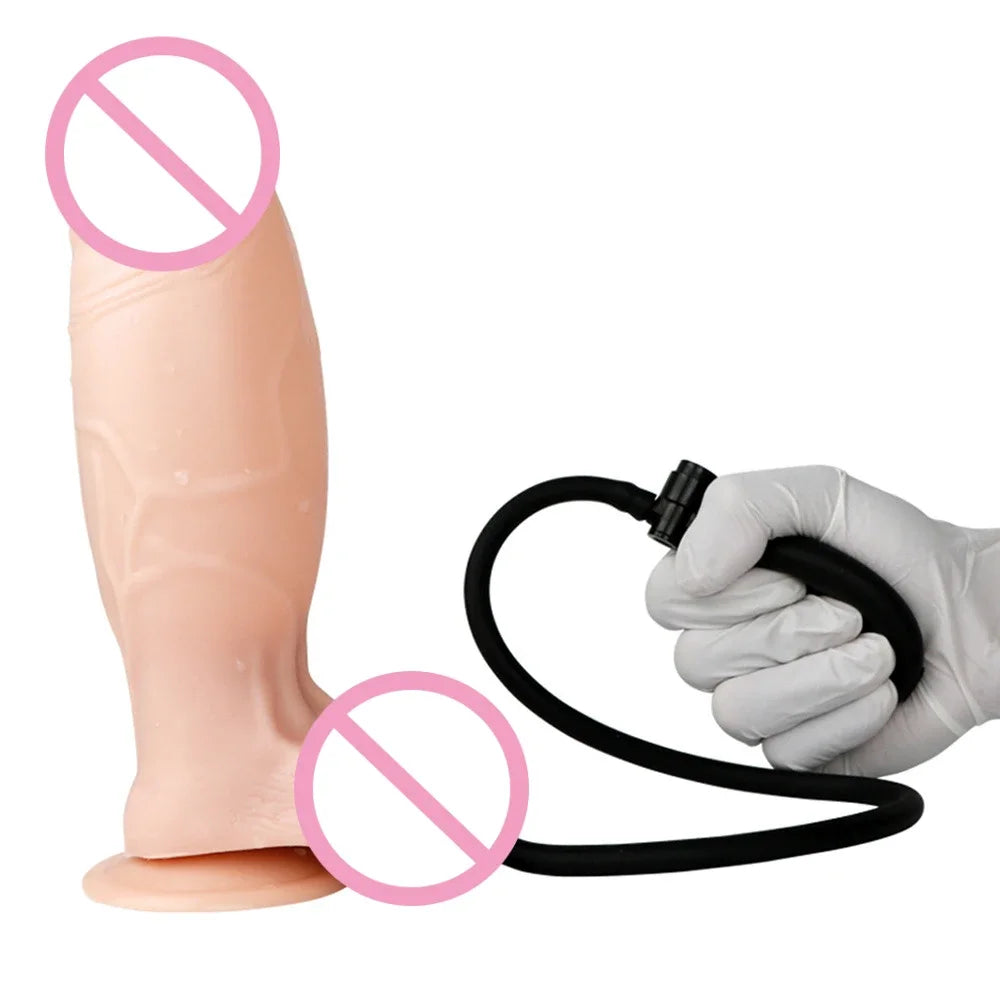 Inflatable Dildos Adjustable Size New Realistic Dildos Erotic Dildo Artificial Penis G-spot Large Anal plug Female masturbation