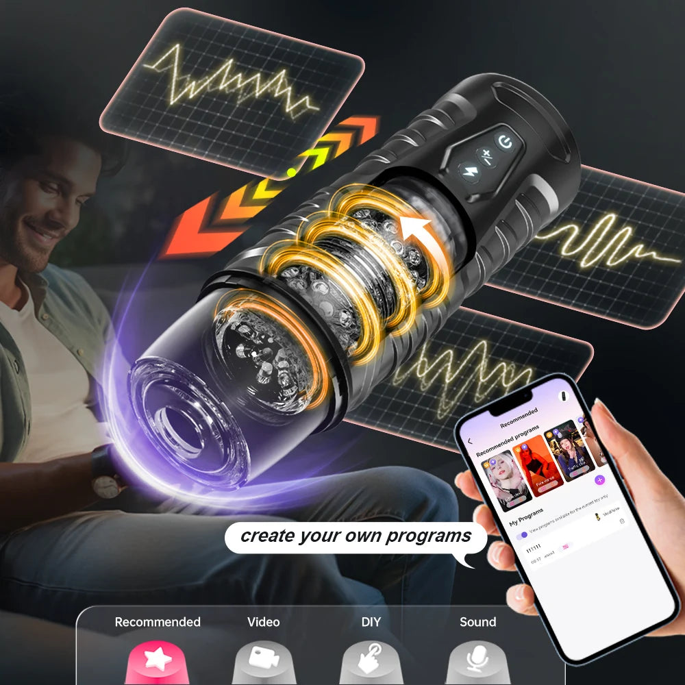 APP Automatic Male Masturbator Sex Toys for Men 7 Thrusting Modes Adult Toy Male Sex Toys Hands Free Pocket Pussy Sex Machine