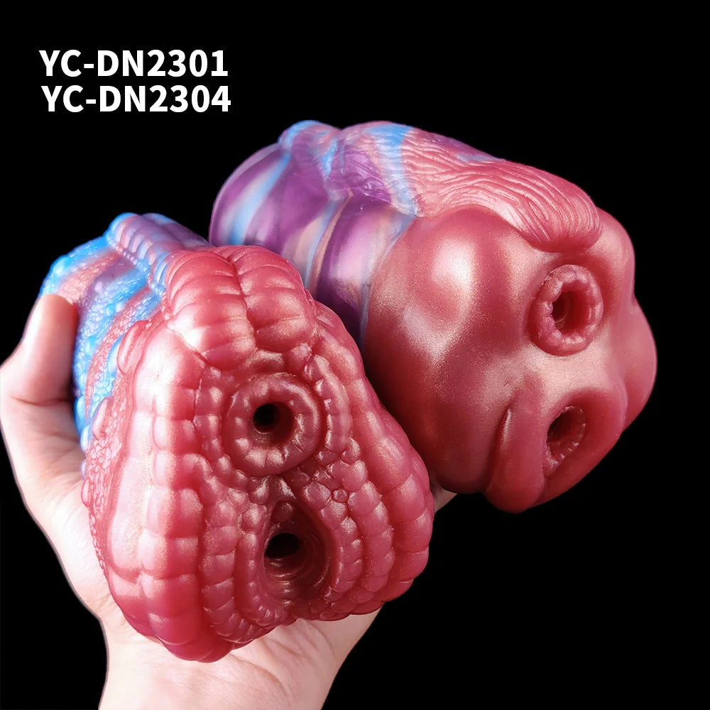 YOCY Men Masturbator Silicone Sex Toy For Adult 18+ Anal Vaginal Dual Channel Penis Stimulator Massager Pussy Fetish