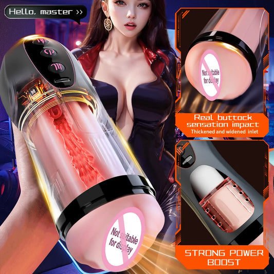 Sex Toy For Men Male Masturbation Cup Sexy Voice Pocket Pussy Suction Mount Penis Trainer Sex Machines Adult Erotic Toys