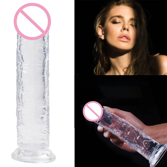 Dildos Jelly Dildo 7 Sizes Transparent Dildos Soft Butt Plug Small Penis Anal Sex Toys Female Masturbator Man Gay Penis