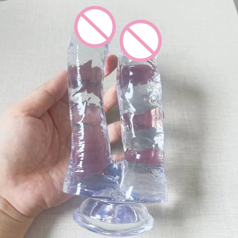 Realistic Double Ended Dildo Sex Toy for Women or Couples Dual Sided Headed Penetration Dong Device with Simulated Penile Sucker