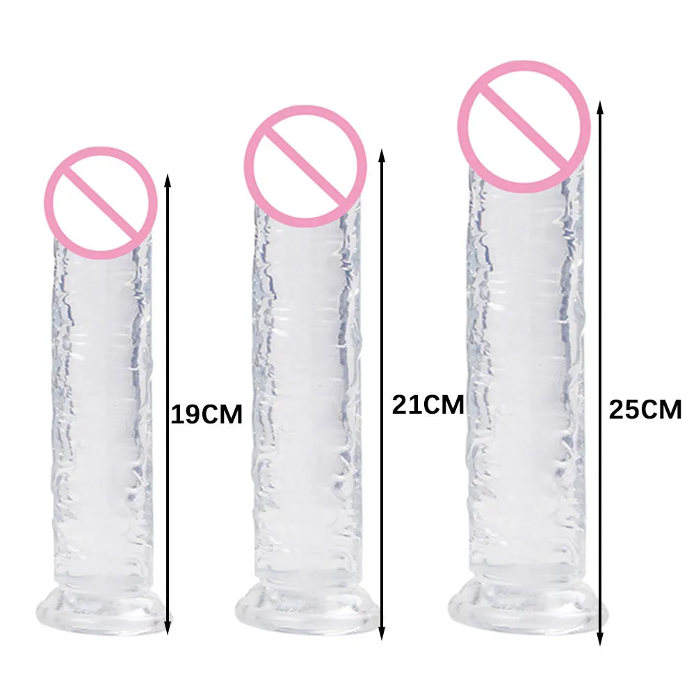 Dildos Jelly Dildo 7 Sizes Transparent Dildos Soft Butt Plug Small Penis Anal Sex Toys Female Masturbator Man Gay Penis